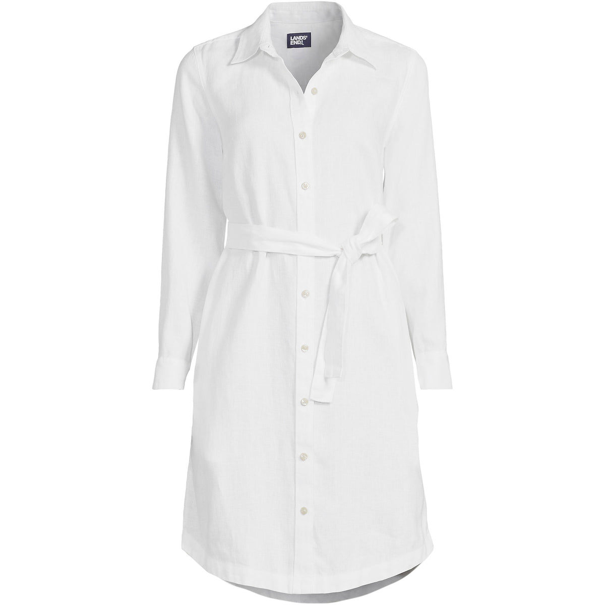 Women's Long Sleeve Linen Shirt Dress