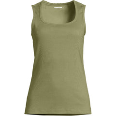 Women's Plus Size Micro Rib Square Neck Tank