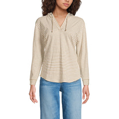 Women's Long Sleeve Slub Hooded Popover