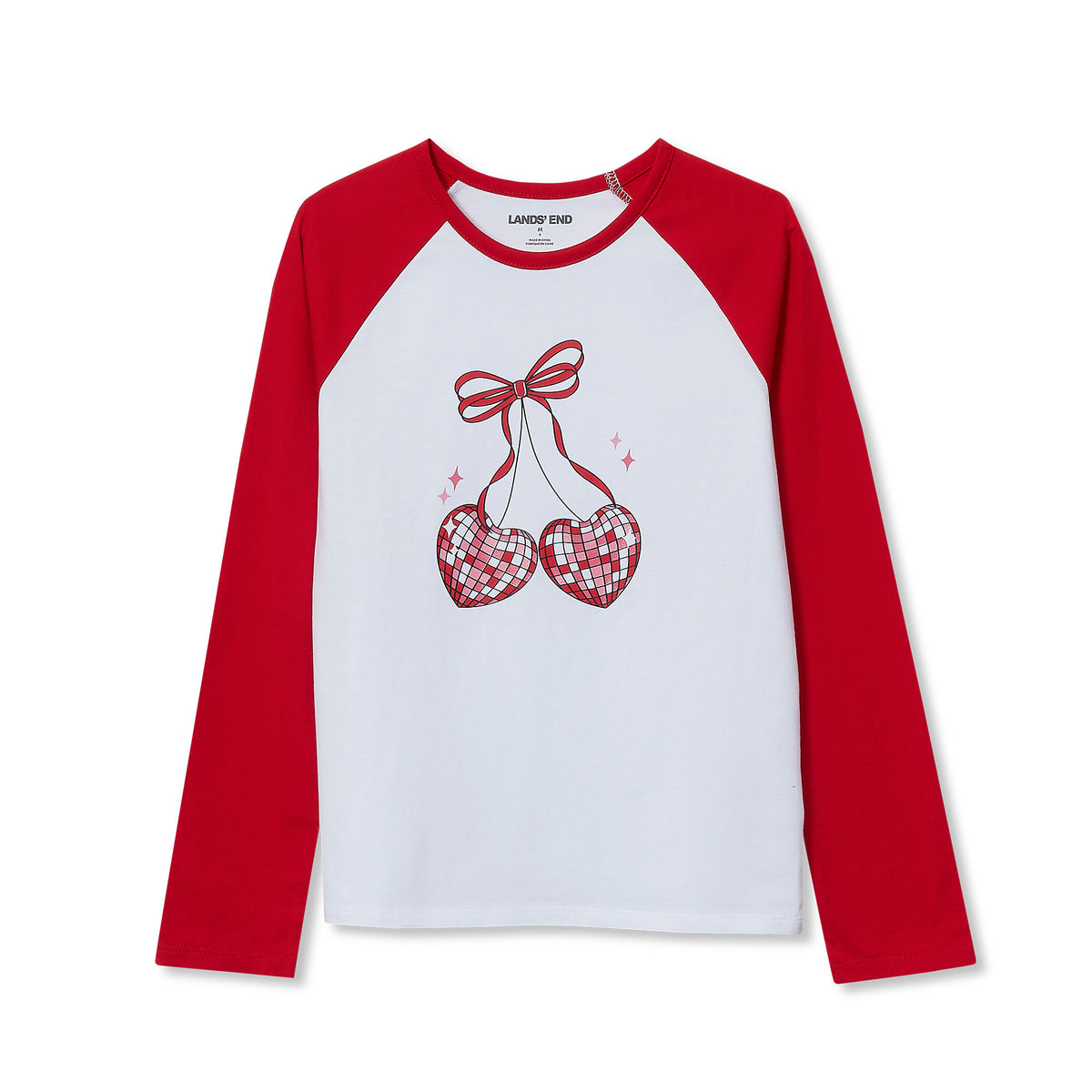 Girls Long Sleeve Raglan Graphic T-Shirt