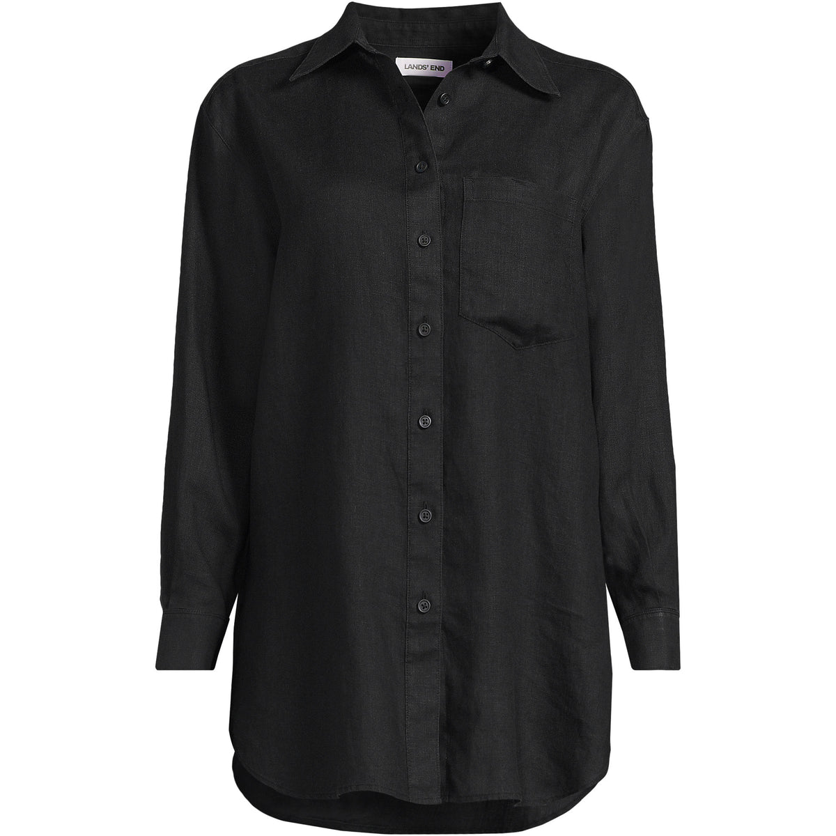 Women's Plus Size Linen Oversized Button Front Shirt