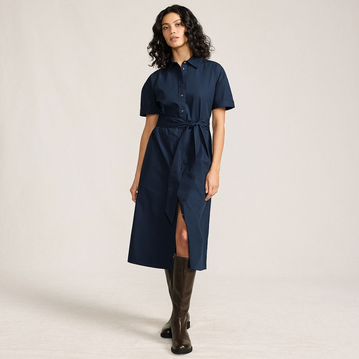 Women's Cotton Poplin Button Front Dress