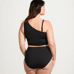Women's Plus Size Ruched One Shoulder Midkini Top