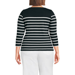 Women's Plus Size Mariner Jersey Boatneck Top