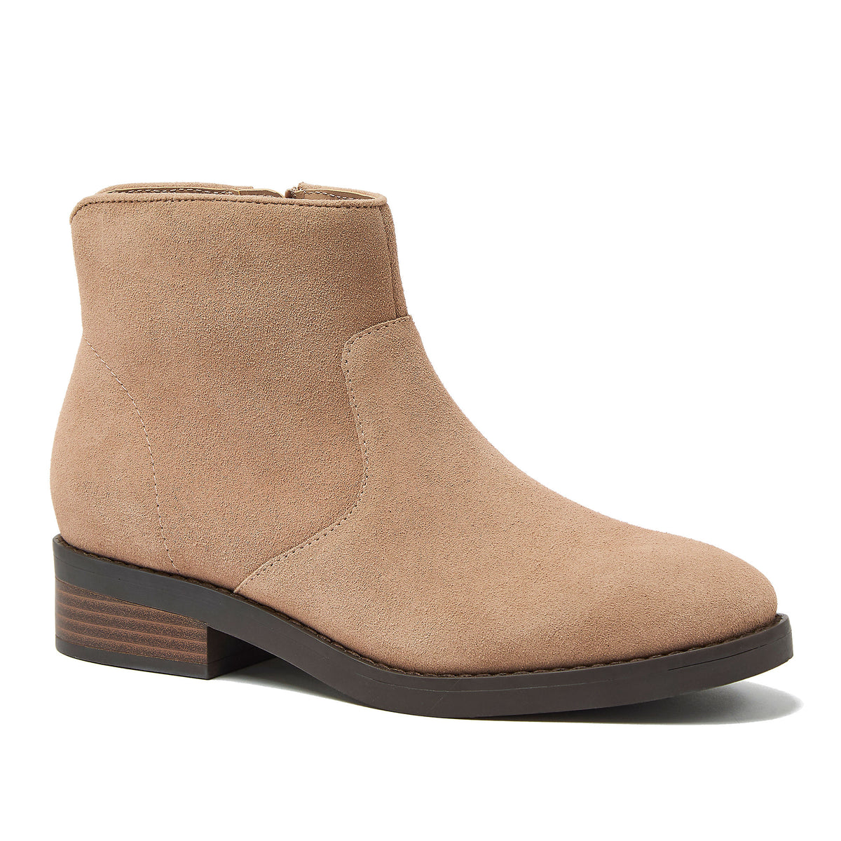 Women's Detailed Suede Zip Ankle Booties