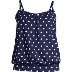 Women's DDD-Cup Chlorine Resistant Blouson Tankini Swimsuit Top