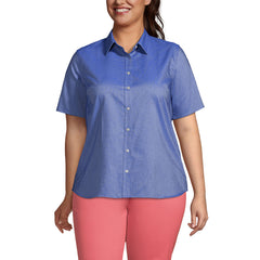 Women's Plus Size Short Sleeve Oxford Shirt