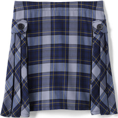 Girls Plus Side Pleat Plaid Skort Above the Knee