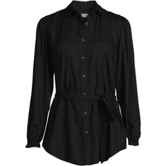 Women's Plus Size Rayon Tie Waist Shirt