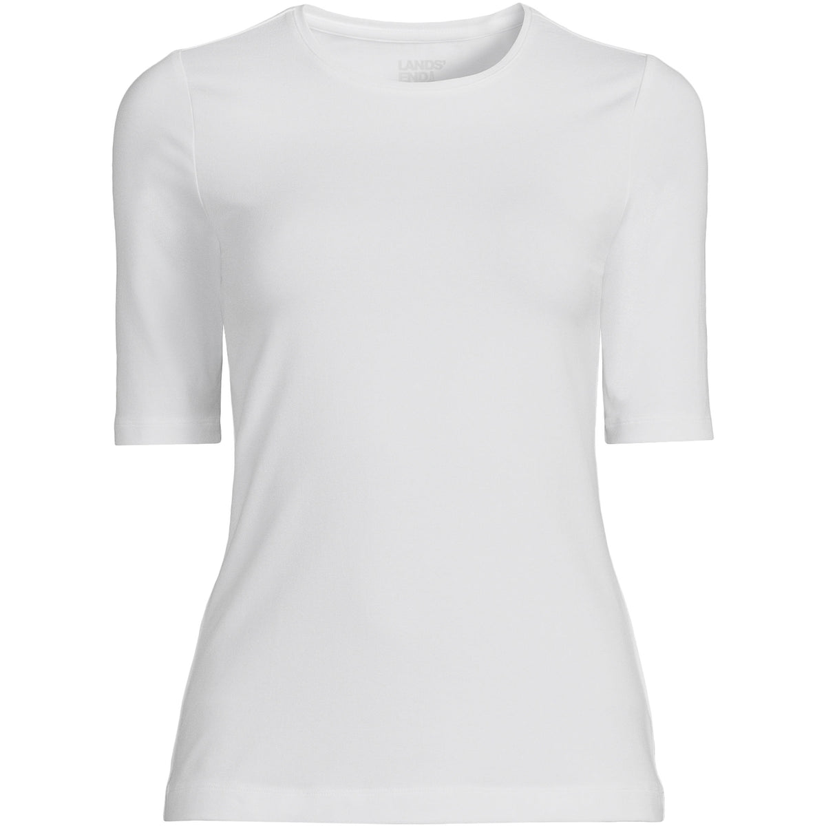 Women's Plus Size Lightweight Jersey Skimming Elbow Sleeve Crew Neck T-shirt