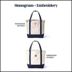 Large Solid Color 5 Pocket Zip Top Long Handle Canvas Tote Bag