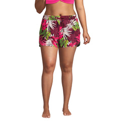 Women's Plus Size 3" Packable Cover-up Swim Shorts