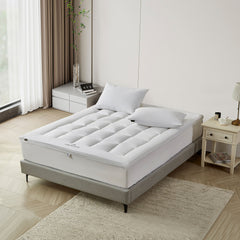 Farm to Home Organic Cotton 2" Gusseted Down Alternative Mattress Topper