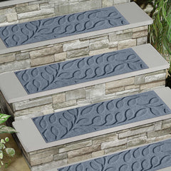 Matterly 8.5" x 30" Brittany Leaf Waterhog Stair Treads - Set of 4
