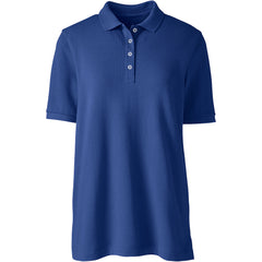 Women's Plus Size Banded Short Sleeve Mesh Polo