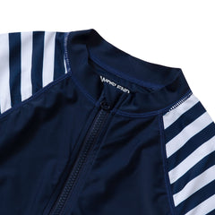 Girls Chlorine Resistant Long Sleeve Zip Front Rash Guard