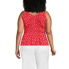 Women's Plus Size Slub Rouched Tank Top