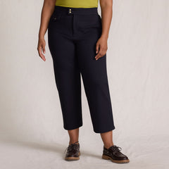 Women's Plus Size Ponte High Rise Straight Leg Crop Pants