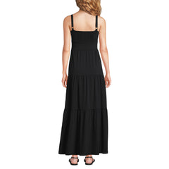 Women's Cotton Modal Twist Front Tiered Maxi Dress