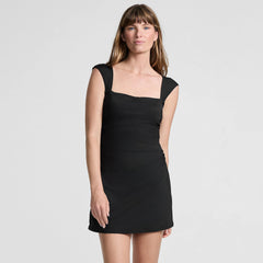 Women's Long Torso NEW Smoothing Square Neck Ruched Swim Dress Swimsuit
