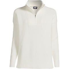 Women's Plus Size Drifter Cotton Quarter Zip Pullover Sweater