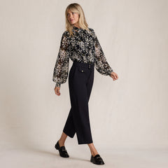Women's Tall Ponte High Rise Straight Leg Crop Pants