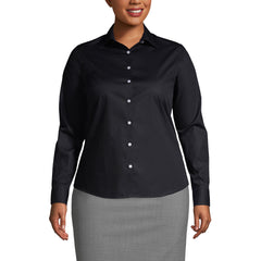 School Uniform Women's Plus Size Long Sleeve Broadcloth Shirt