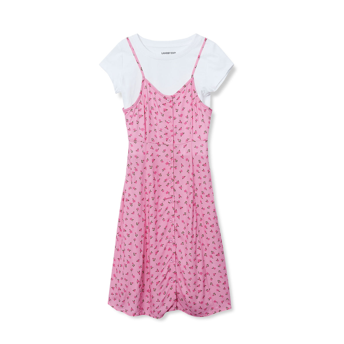 Girls Slip Dress with Short Sleeve Tee