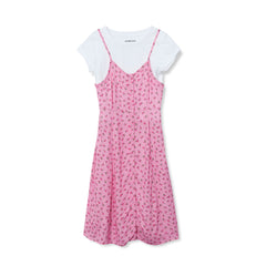 Girls Slip Dress with Short Sleeve Tee